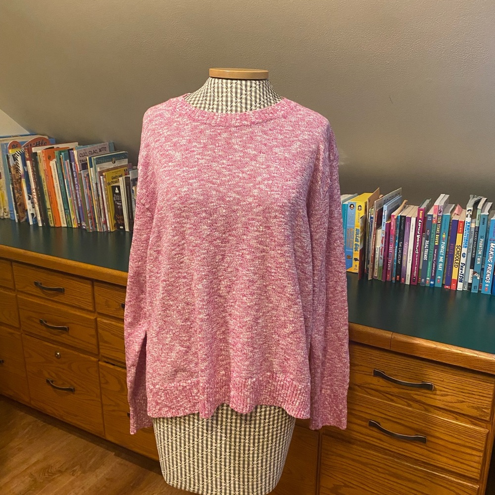 J.CREW Women's Pink Long Sleeve Pullover Sweater